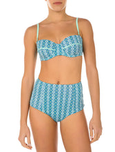Load image into Gallery viewer, Vintage High Waist Bikini - Blue Evil Eyes