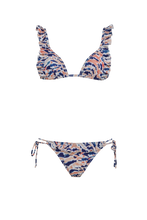 Load image into Gallery viewer, Zebra Lines Print Ruffles Bikini
