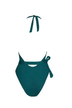 Load image into Gallery viewer, Emerald Halter Wrap Swimsuit