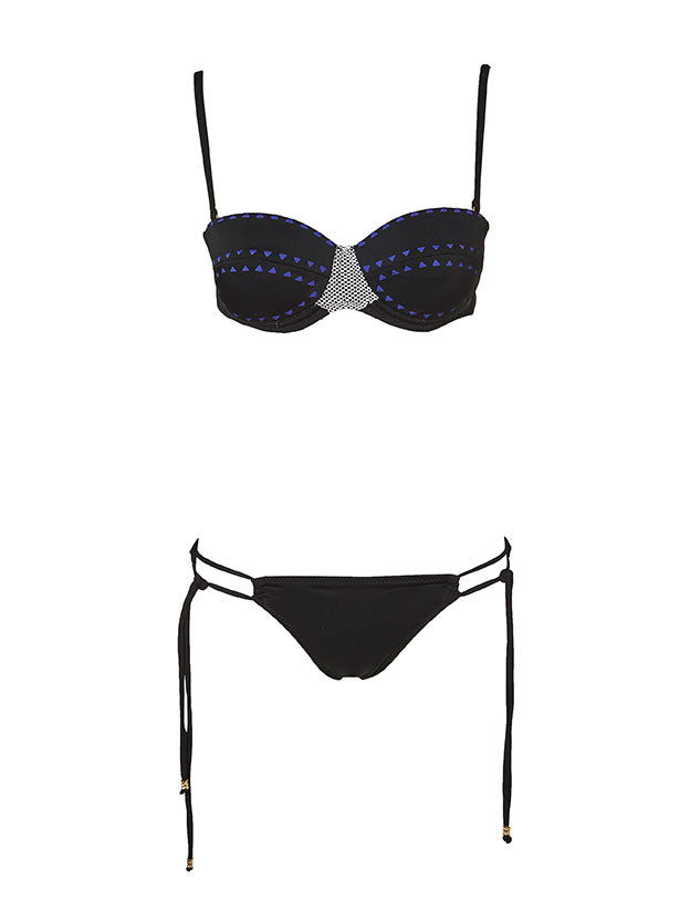 Sporty Bandeau - Blue Black