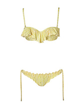 Load image into Gallery viewer, Ruffles Bandeau - Yellow gold print
