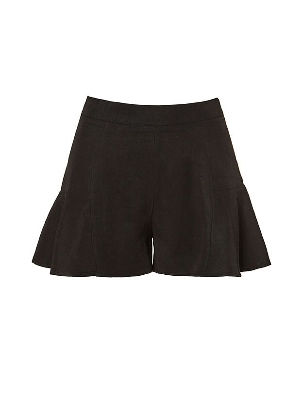 Ruffles Black Shorts