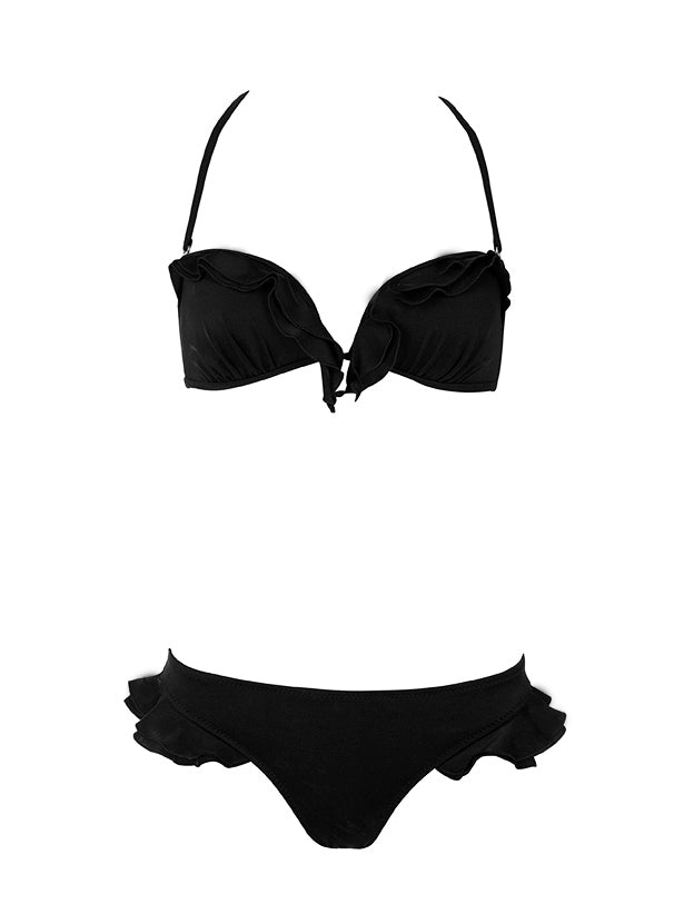 Ruffles Bandeau - Black