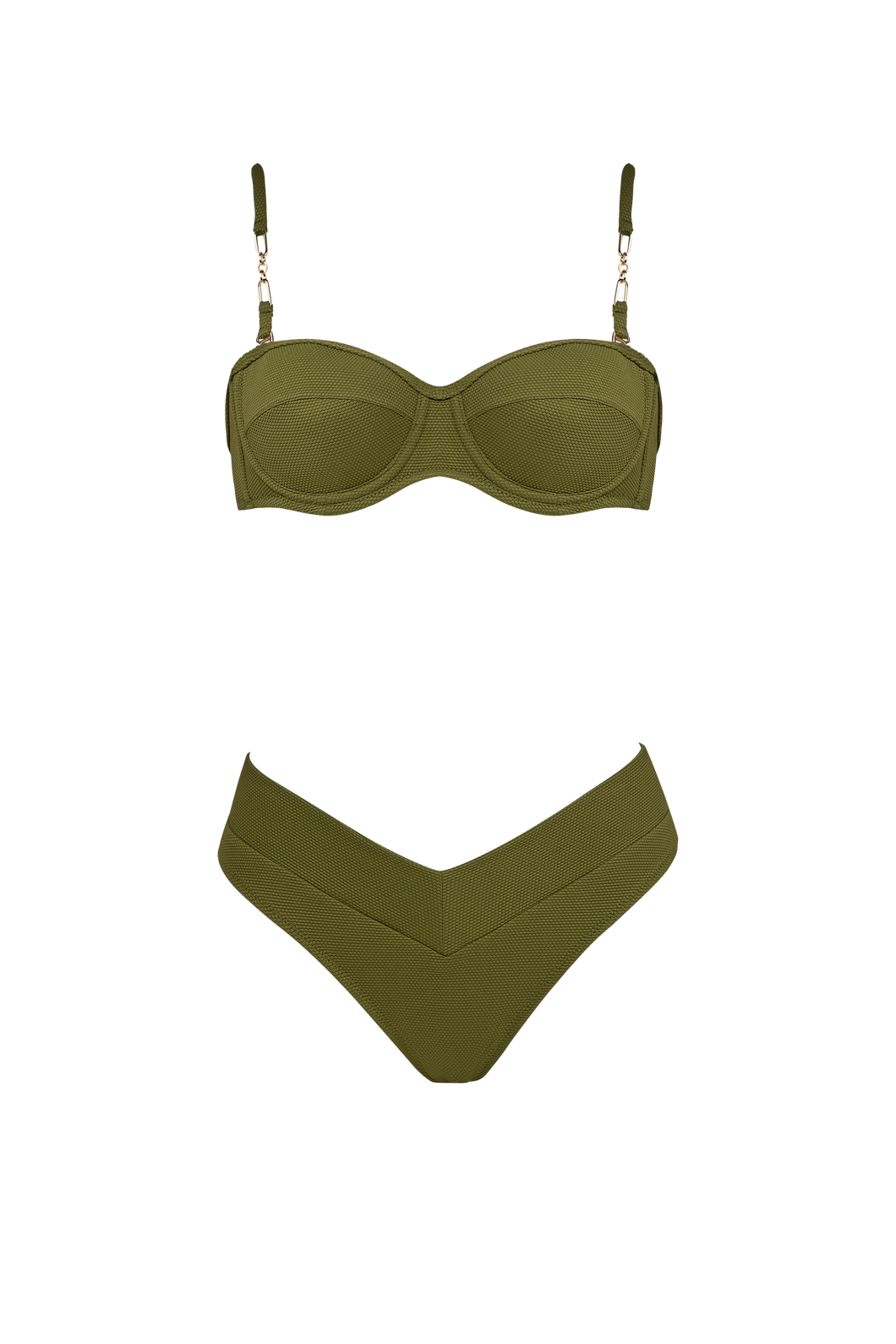 Khaki Pike Bandeau - Bikini