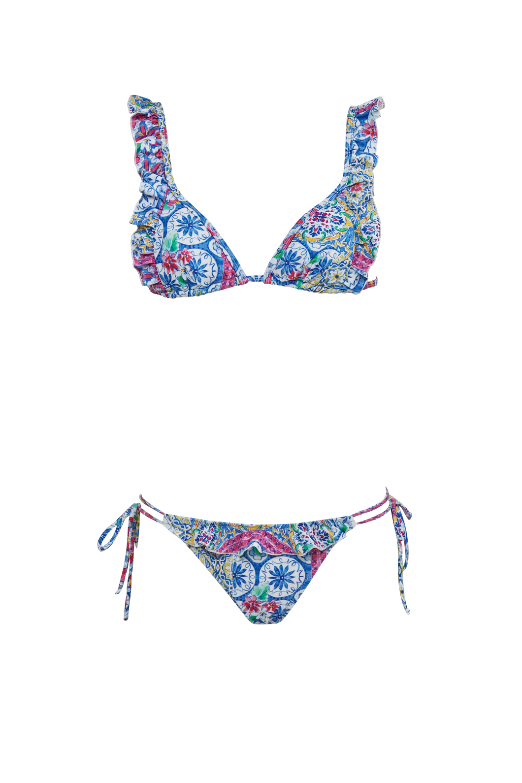 Caribbean Print Ruffles Bikini