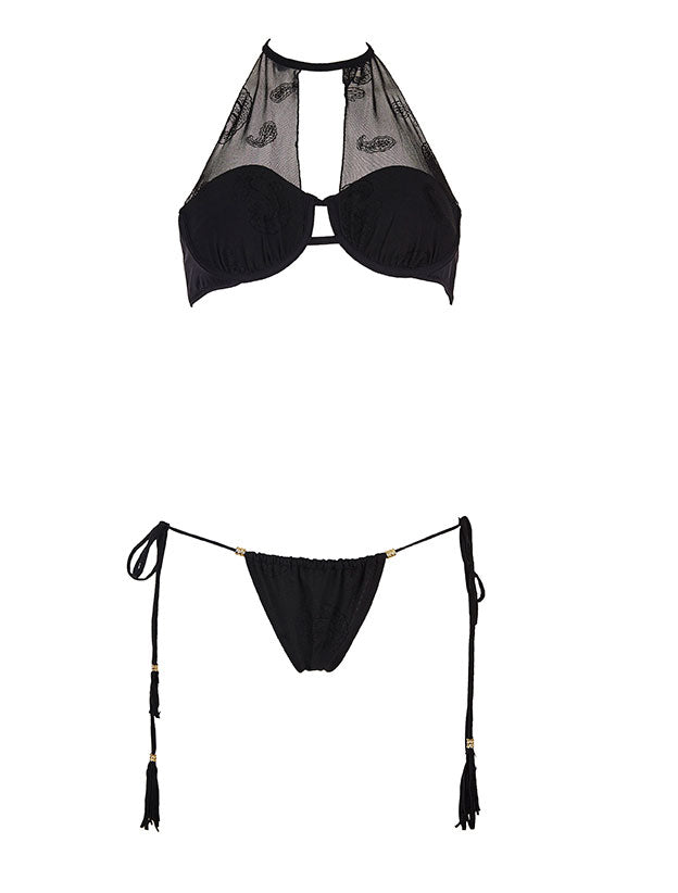 Transparent Neck Bandeau - Black